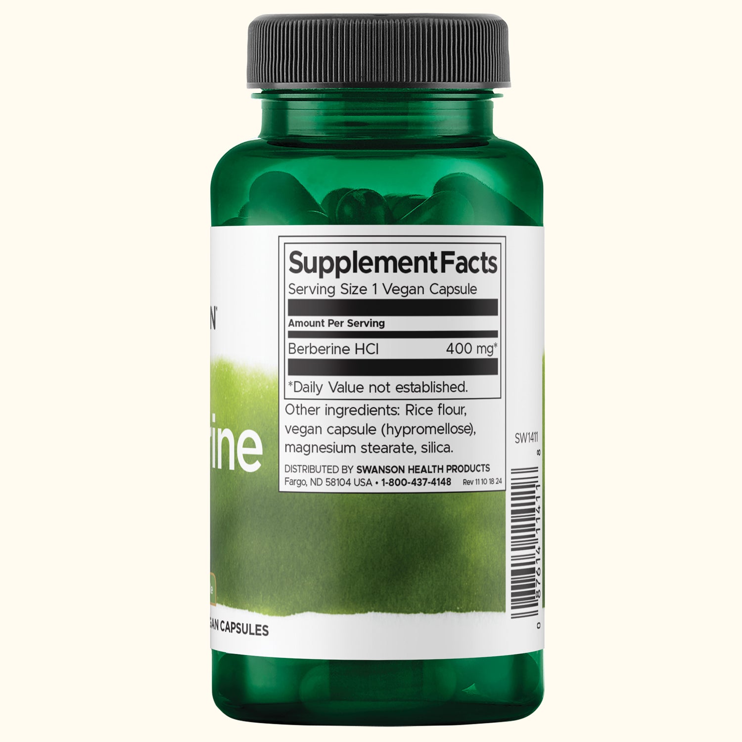 Swanson Suplemento de Berberina 400 mg, 60 Cápsulas
