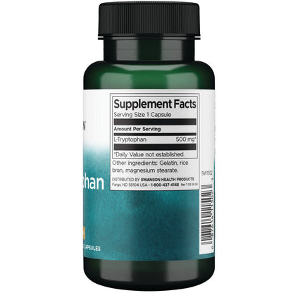 Swanson Aminoácido L-triptófano 500mg, 60 cápsulas