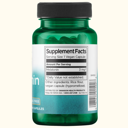 Swanson Suplemento de Melatonina 3 mg, 120 Capsulas