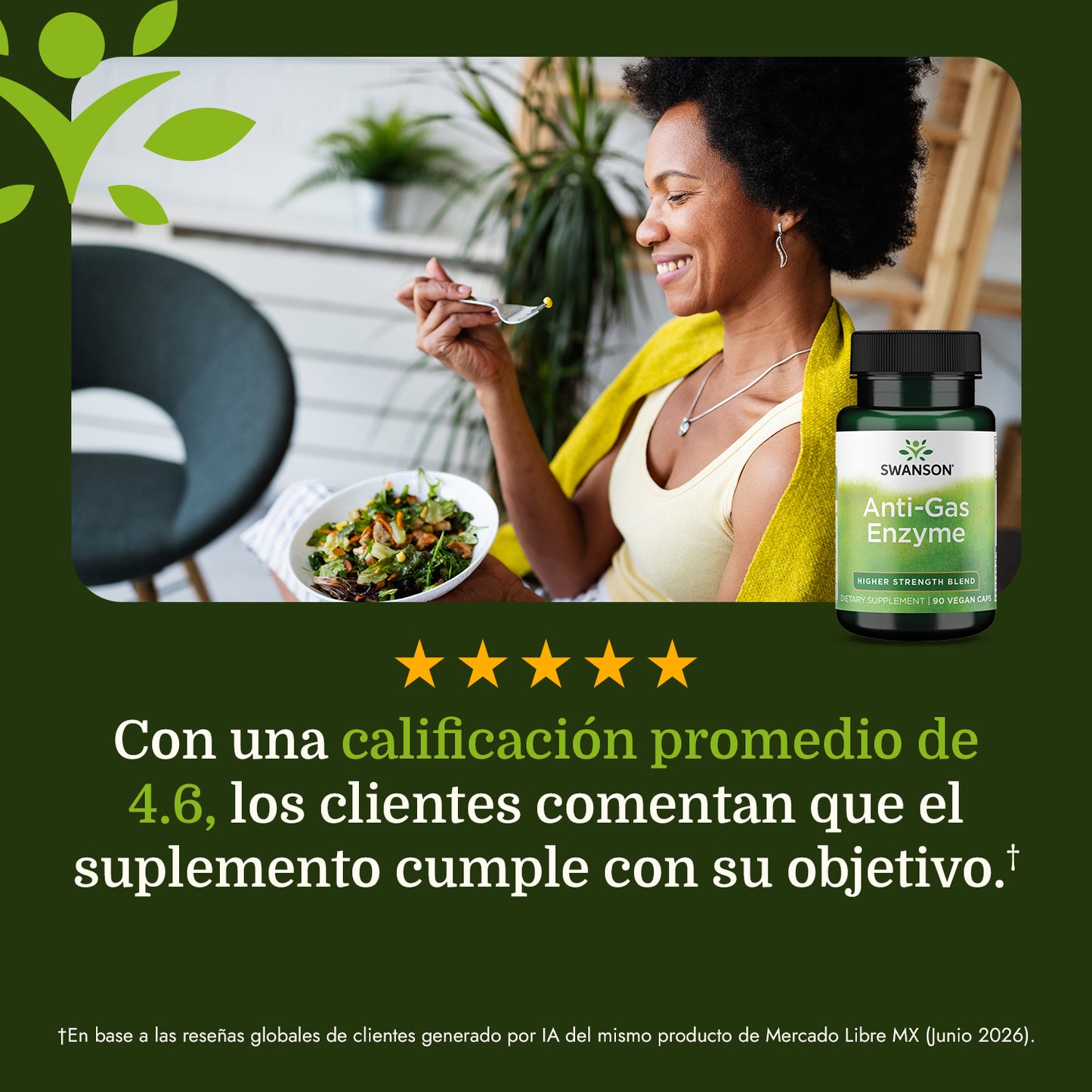 Swanson Enzimas antigases, 90 Cápsulas