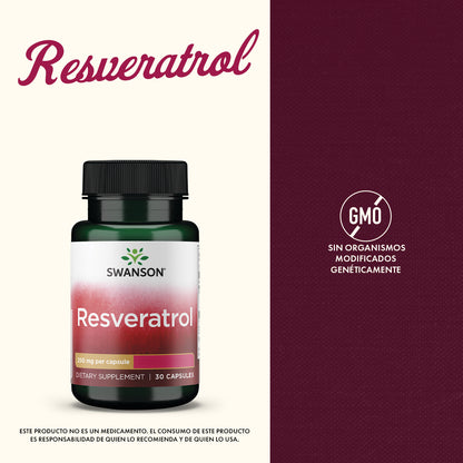 Swanson Suplemento deResveratrol 250 mg, 30 cápsulas