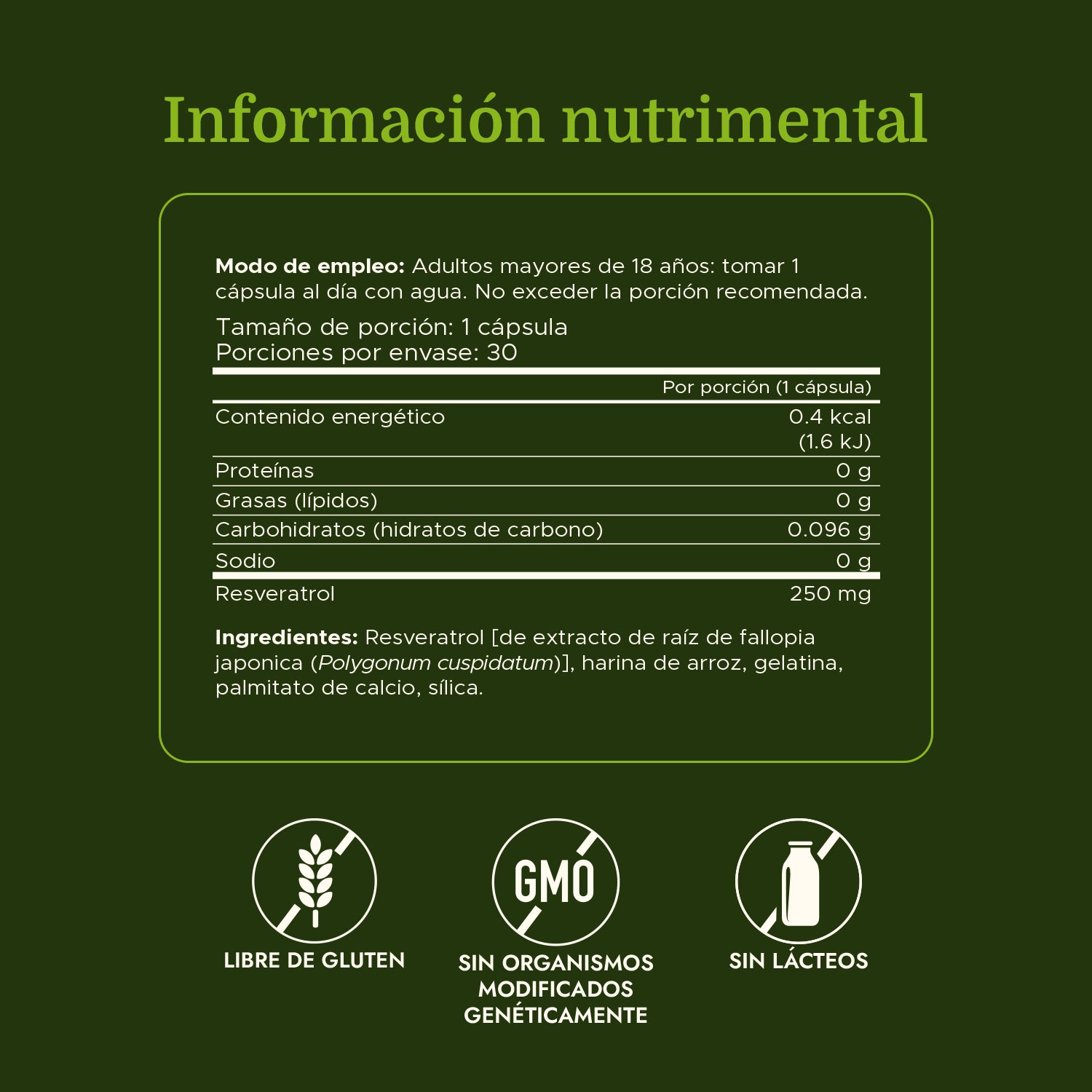 Swanson Suplemento de Resveratrol 250 mg, 30 cápsulas