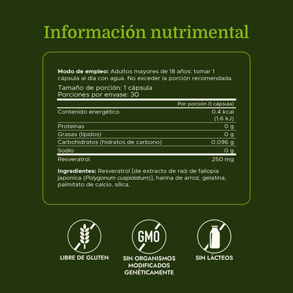 Swanson Suplemento de Resveratrol 250 mg, 30 cápsulas