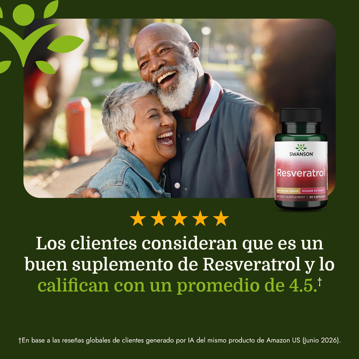 Swanson Suplemento de Resveratrol 250 mg, 30 cápsulas
