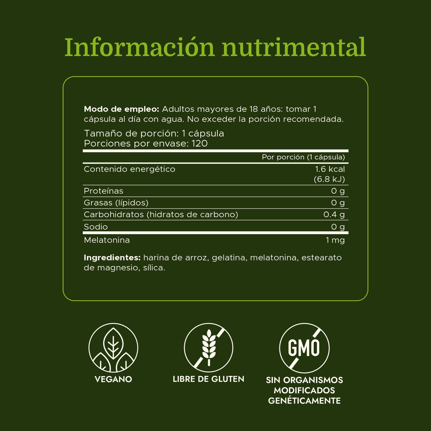 Swanson Suplemento Melatonina 1 mg, 120 cápsulas