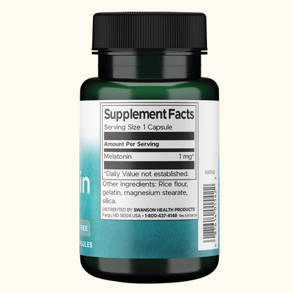 Swanson Suplemento Melatonina 1 mg, 120 cápsulas