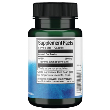 Swanson Suplemento de Gaba 250 mg, 60 Cápsulas