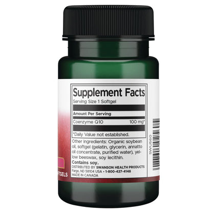 Swanson Suplemento de CoQ10 100mg, 50 cápsulas