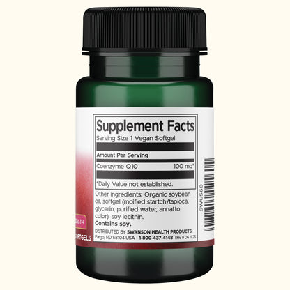 Swanson Suplemento de CoQ10 100mg, 50 cápsulas