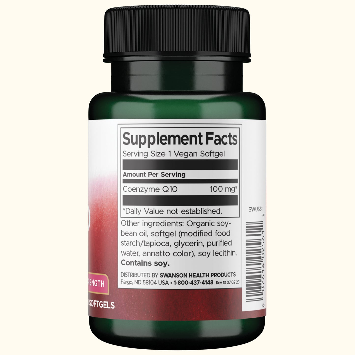 Swanson Suplemento de  CoQ10 100 mg, 100 cápsulas blandas