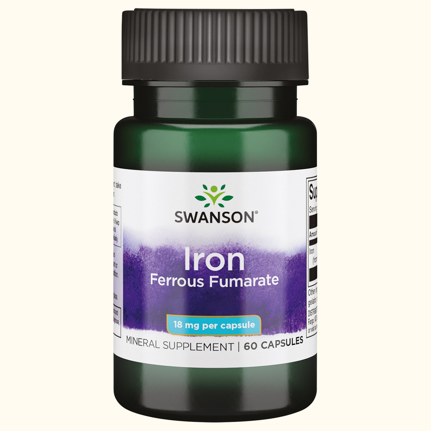 Swanson Suplemento de Hierro (Fumarato Ferroso) 18 mg, 60 Cápsulas