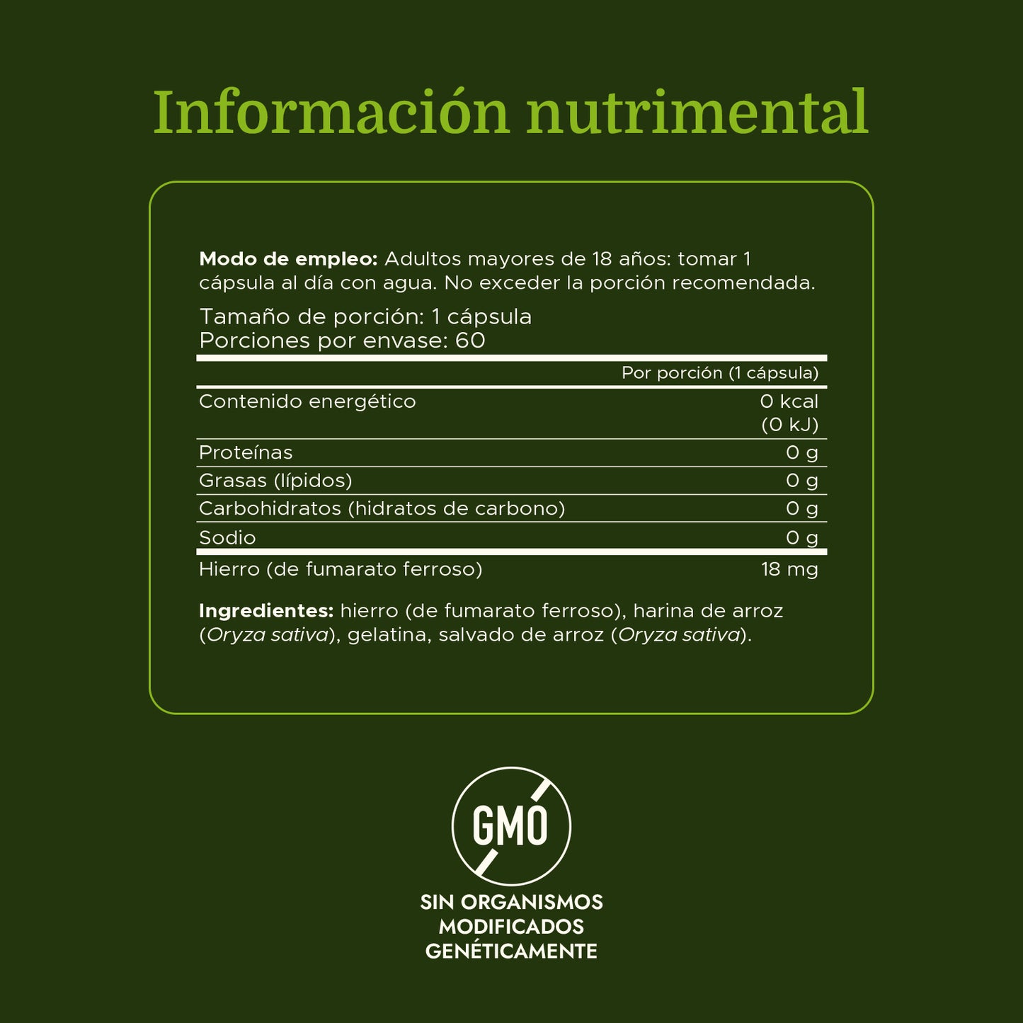 Swanson Suplemento de Hierro (Fumarato Ferroso) 18 mg, 60 Cápsulas