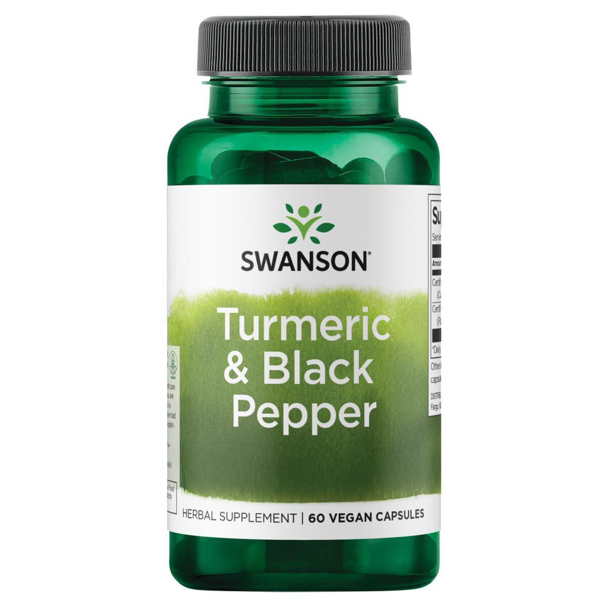 Swanson Suplemento Cúrcuma y Pimienta Negra, 60 cápsulas