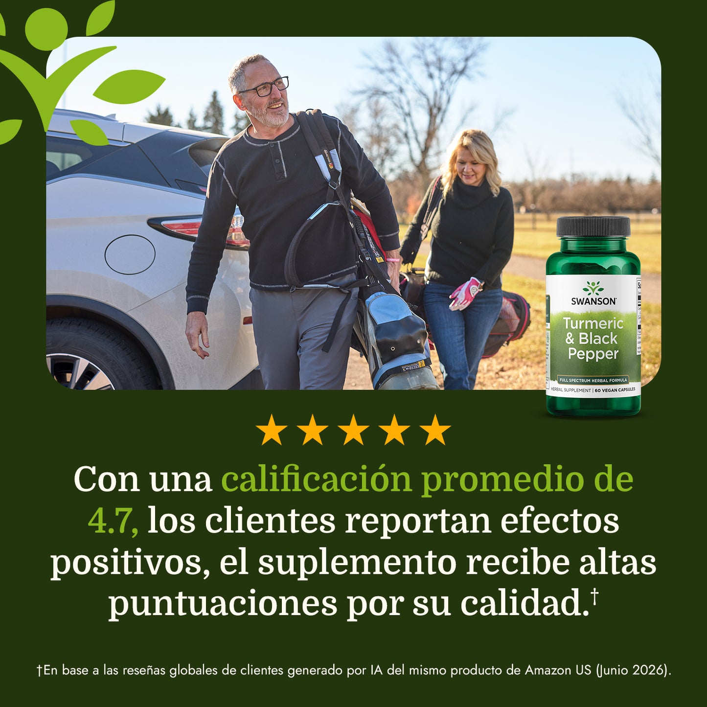 Swanson Suplemento Cúrcuma y Pimienta Negra, 60 cápsulas