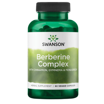 Swanson Suplemento Complejo de Berberina con Canela, Gimnema y Fenogreco, 90 Cápsulas