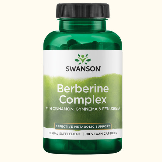 Swanson Suplemento Complejo de Berberina con Canela, Gimnema y Fenogreco, 90 Cápsulas