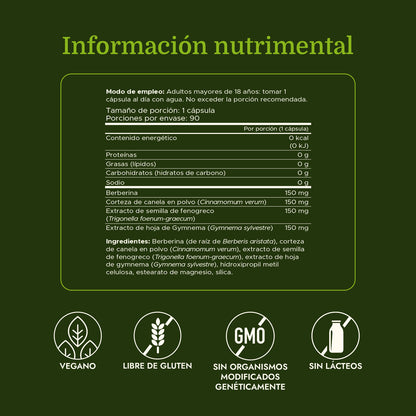 Swanson Suplemento Complejo de Berberina con Canela, Gimnema y Fenogreco, 90 Cápsulas