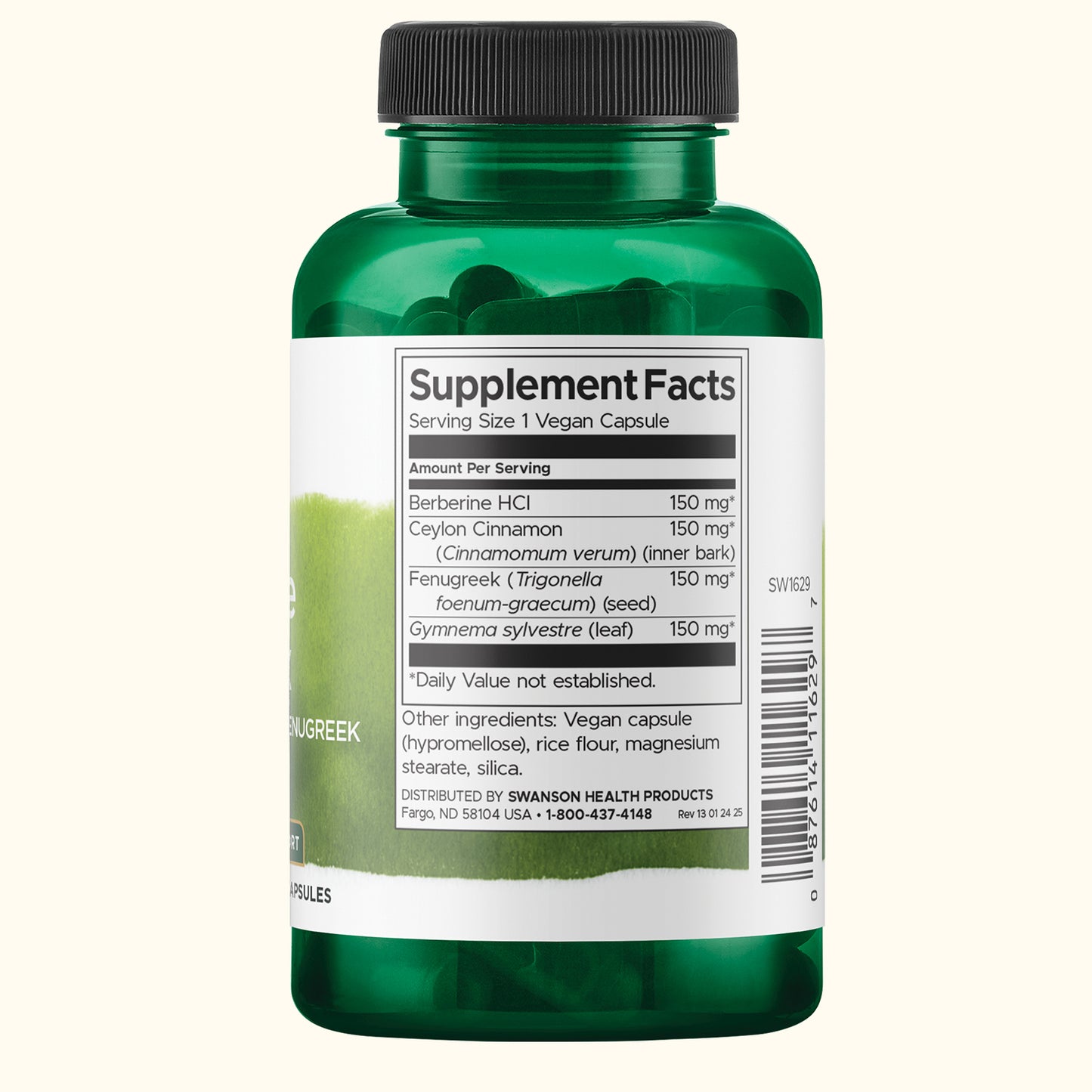 Swanson Suplemento Complejo de Berberina con Canela, Gimnema y Fenogreco, 90 Cápsulas