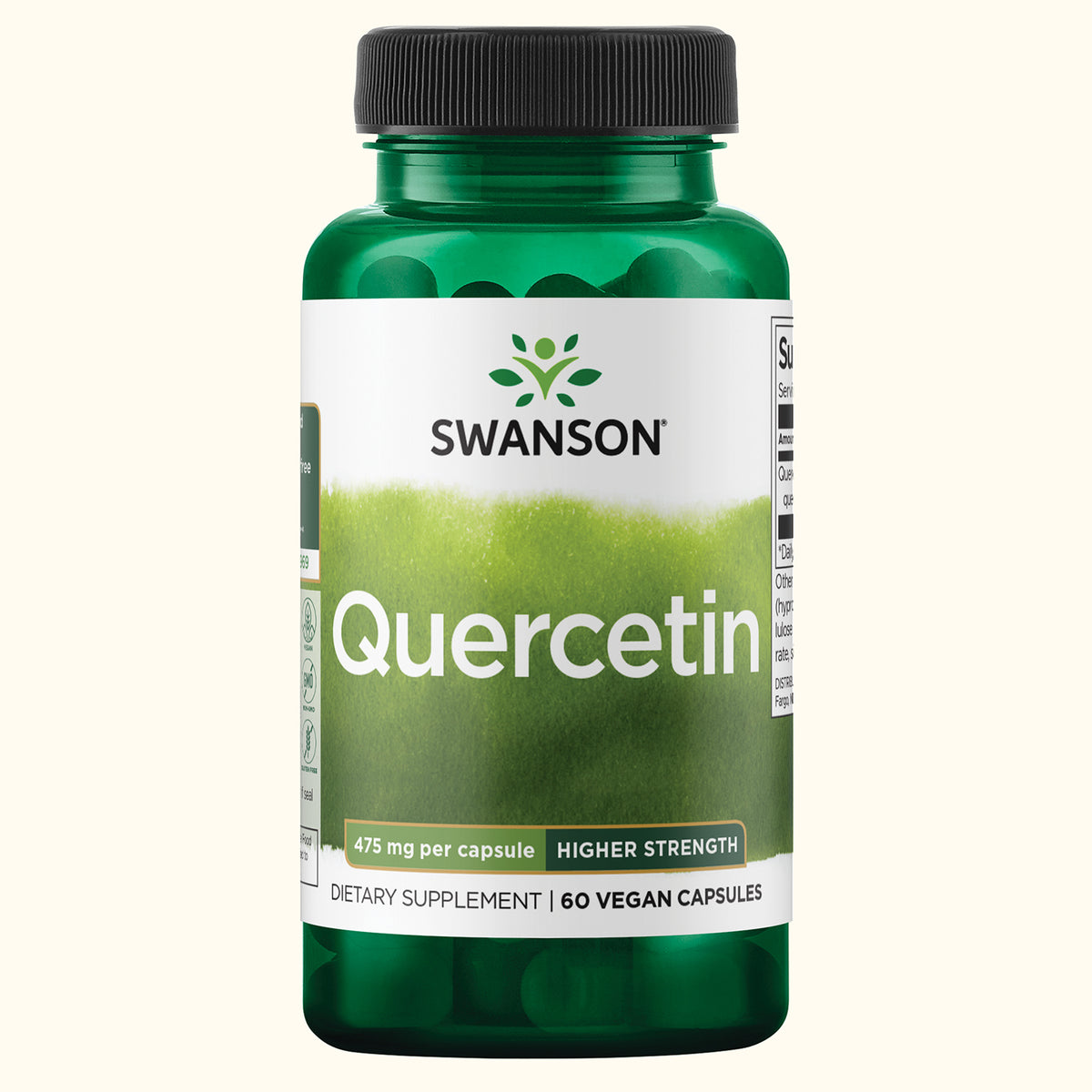 Swanson Quercetina, 475 mg, 60 Cápsulas Vegetarianas, Non‑GMO, Certificado GMP