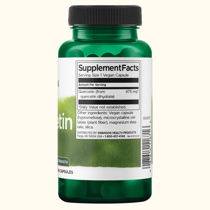 Swanson Quercetina, 475 mg, 60 Cápsulas Vegetarianas, Non‑GMO, Certificado GMP