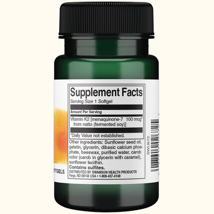 Swanson Vitamina K2 100mcg, 30 cápsulas