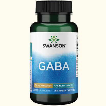 Swanson Suplemento de GABA 750 mg, 60 cápsulas