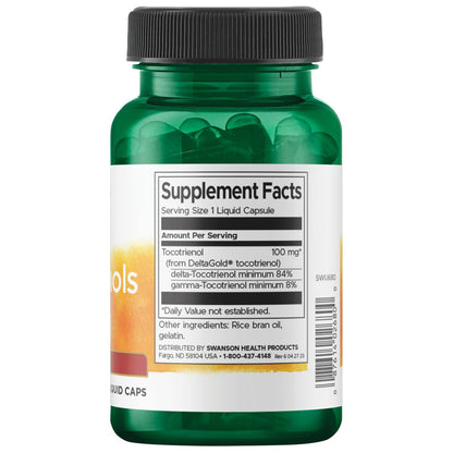 Swanson Suplemento de Tocotrienoles de Potencia Doble 100mg, 60 cápsulas
