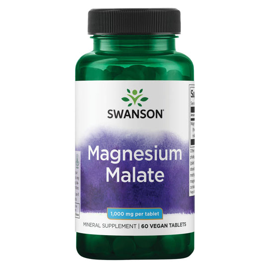 Swanson Suplemento de Malato de magnesio 1000 mg, 60 tabletas