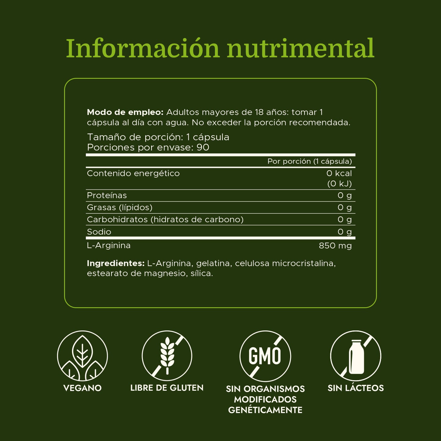 Swanson Suplemento L-arginina de fuerza máxima 850 mg, 90 cápsulas
