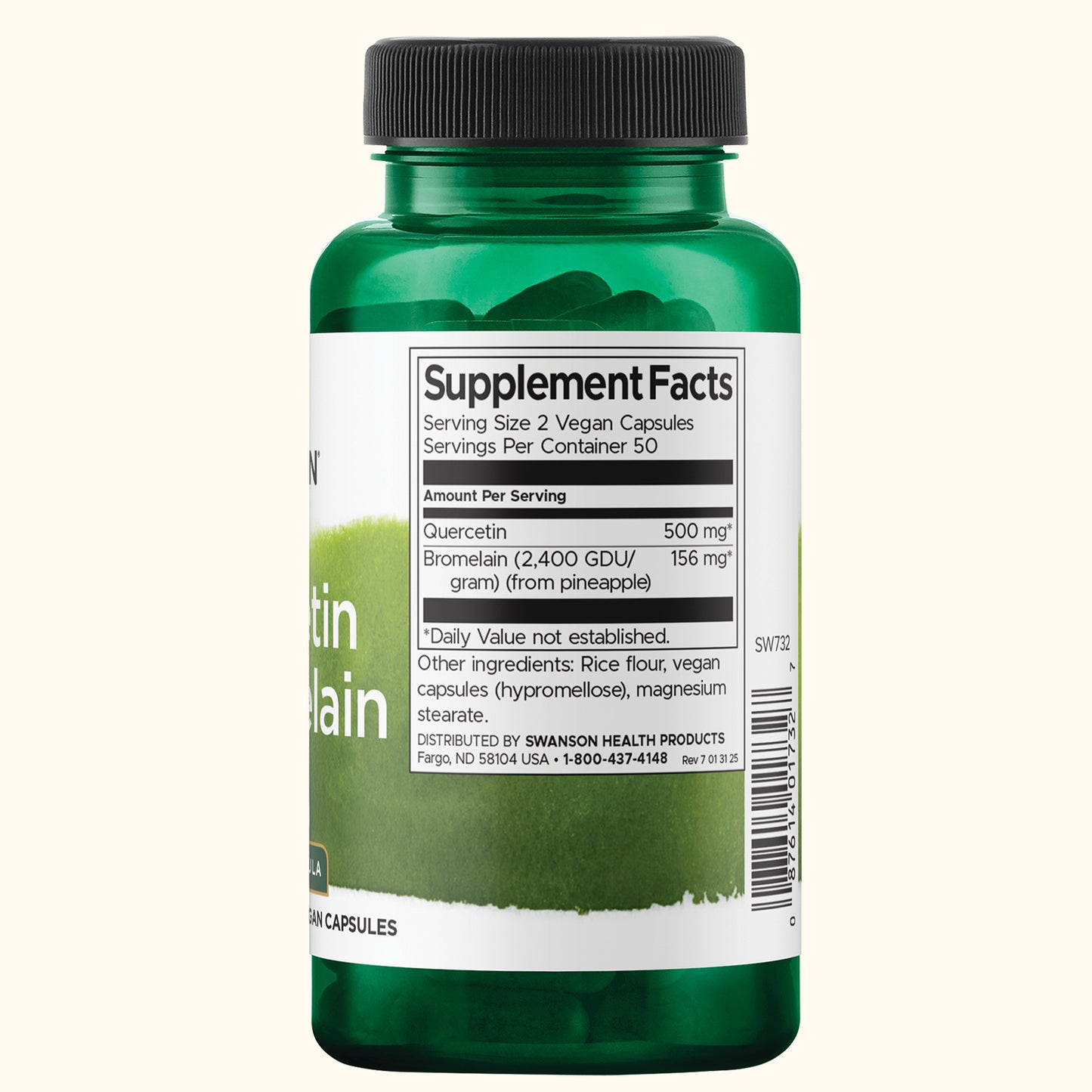 Swanson Suplemento Quercetina y Bromelina, 100 cápsulas