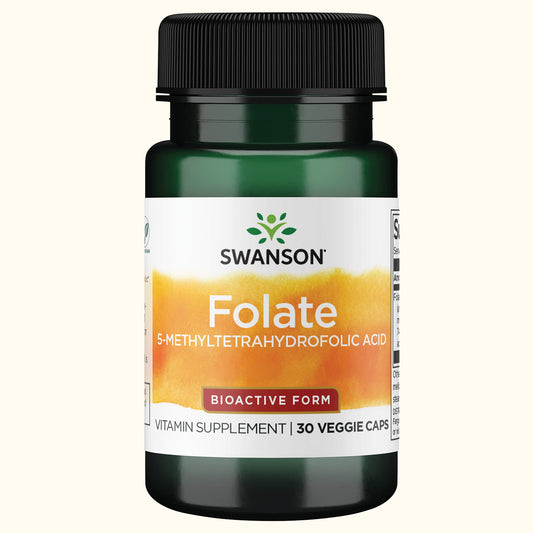 Swanson Ultra Suplemento Alimenticio Folato 400 mcg, 30 Cápsulas Vegetales