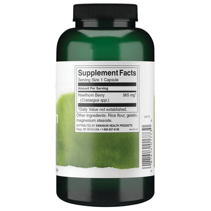 Swanson Suplemento de Bayas de Espino, 565 mg por cápsula, 250 Cápsulas