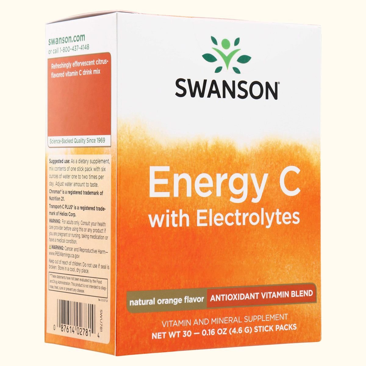Swanson ULT Energy C con Electrolitos, 30 Sobres, Vitamina C + Minerales, Non‑GMO, Certificado GMP