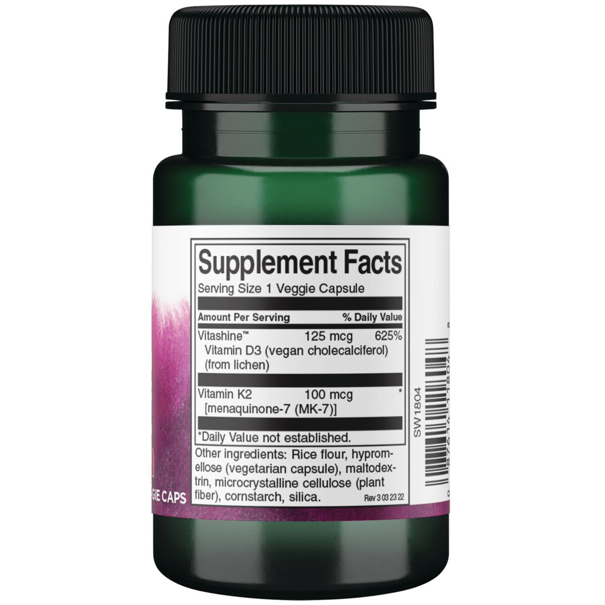 Swanson Vitaminas D3 & K2 de Máxima Potencia- 5,000 UI y 100 Mcg - 60 cápsulas