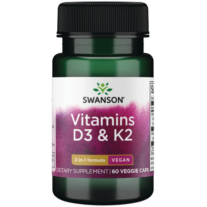 Swanson Vitaminas D3 & K2 - 2,000 Iu & 75 Mcg, 60 cápsulas