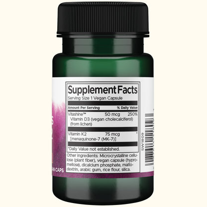 Swanson Vitaminas D3 & K2 - 2,000 Iu & 75 Mcg, 60 cápsulas