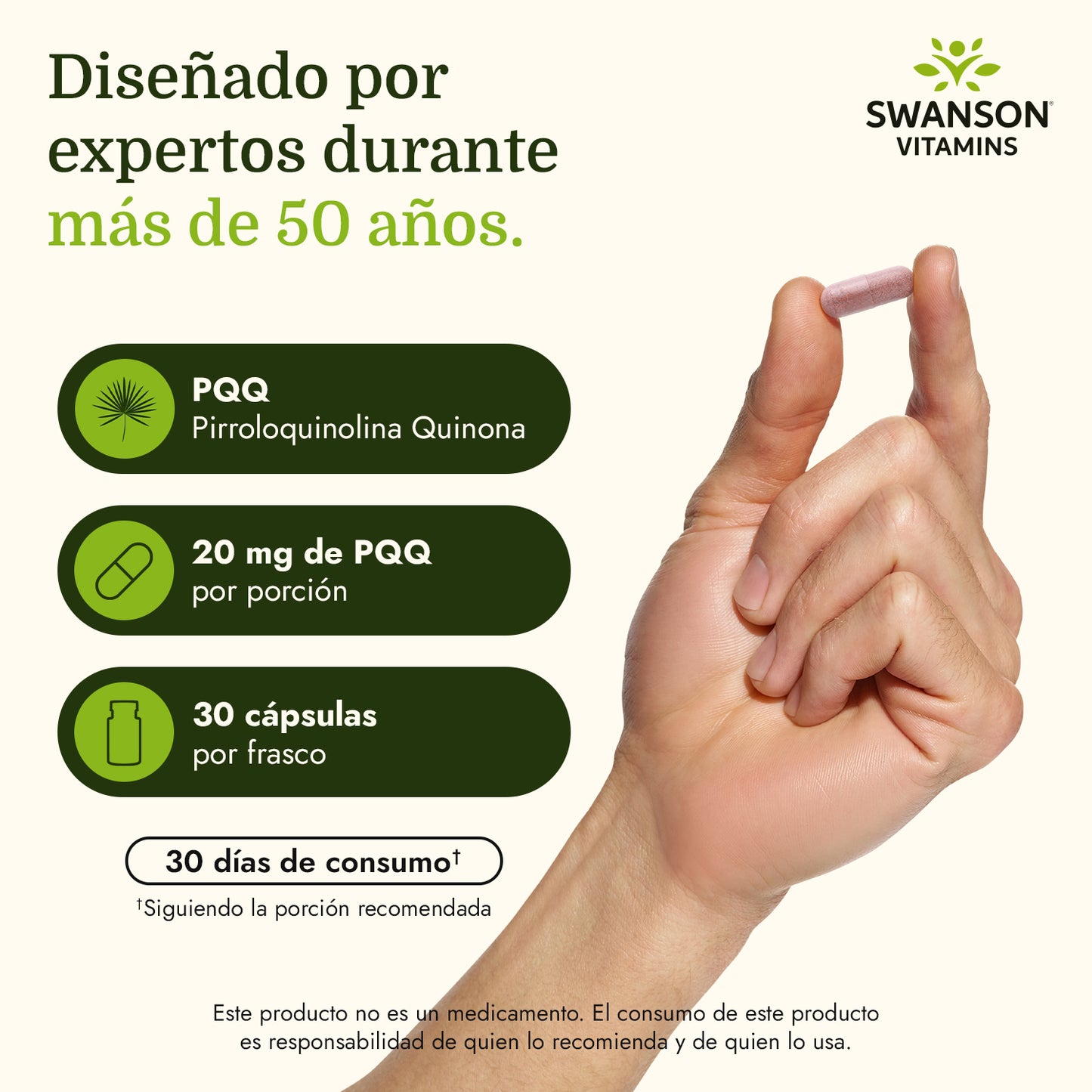 Swanson Suplemento PQQ (Pirroloquinolina Quinona) 20 mg, 30 Cápsulas