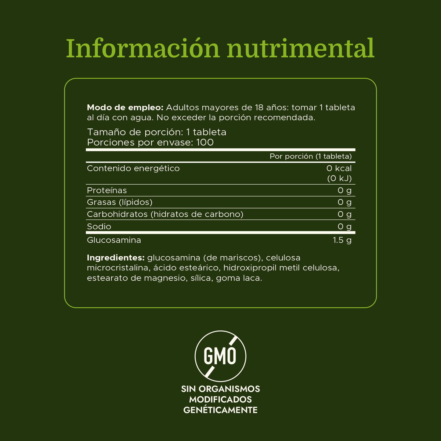 Swanson Suplemento de Clorhidrato de glucosamina 1500mg, 100 tabletas