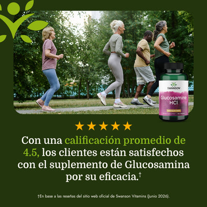 Swanson Suplemento de Clorhidrato de glucosamina 1500mg, 100 tabletas