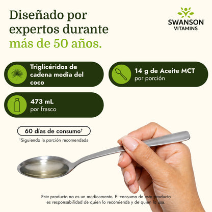 Swanson Suplemento Aceite de MCT 100 % puro, 16 onzas líquidas (473 ml)