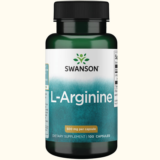 Swanson Suplemento de L-Arginina 500 Mg, 100 Cápsulas