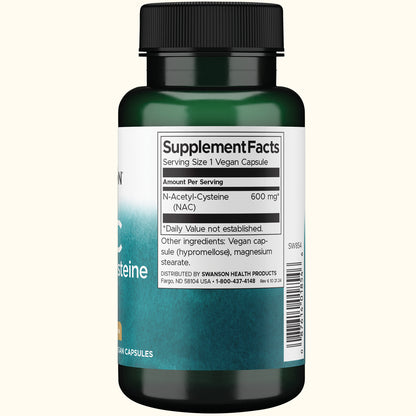 Swanson Suplemento de N-acetilcisteína (NAC) 600 mg, 100 cápsulas