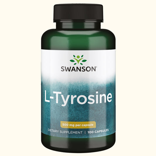 Swanson Suplemento de L-Tirosina 500 mg, 100 Cápsulas