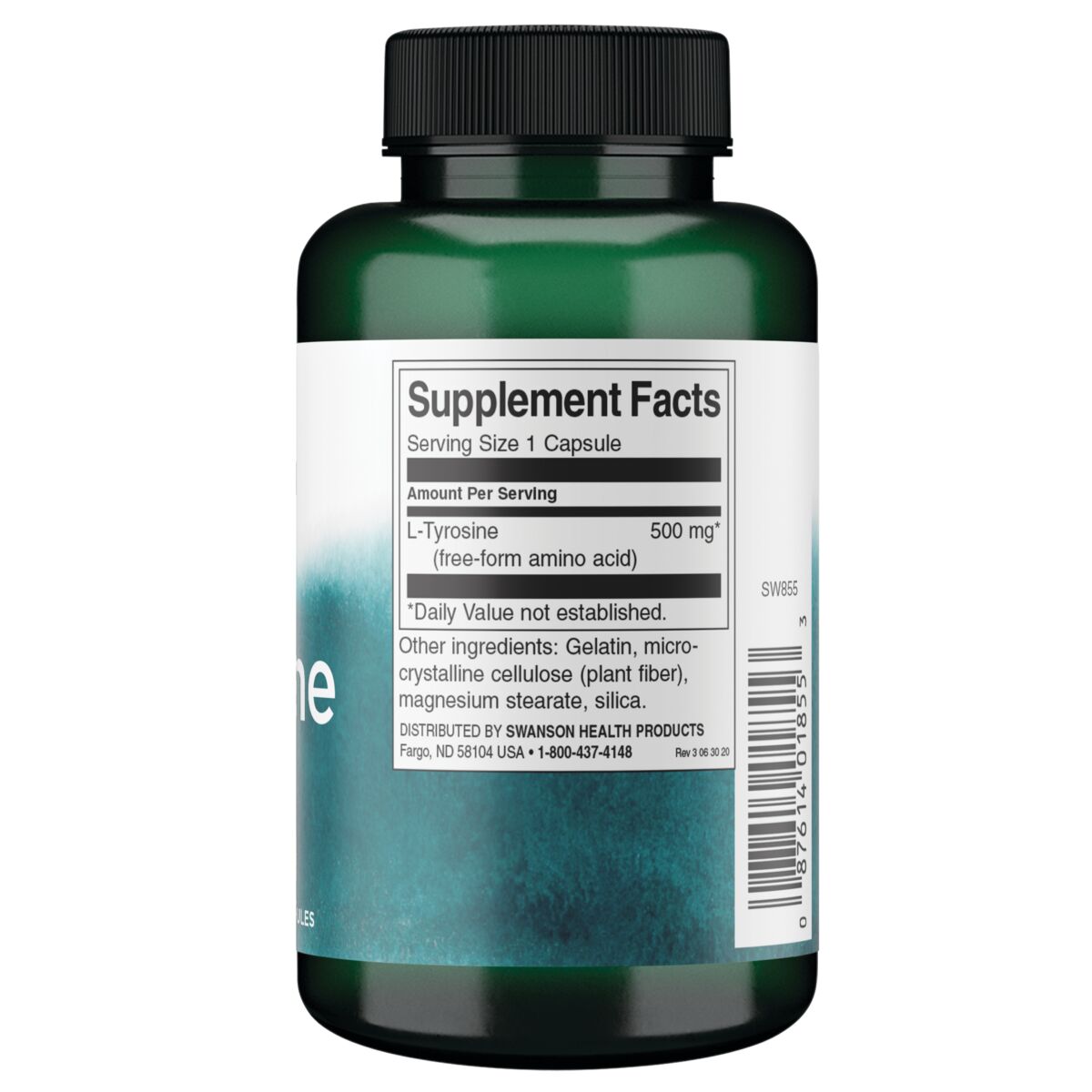 Swanson Suplemento de L-Tirosina 500 mg, 100 Cápsulas