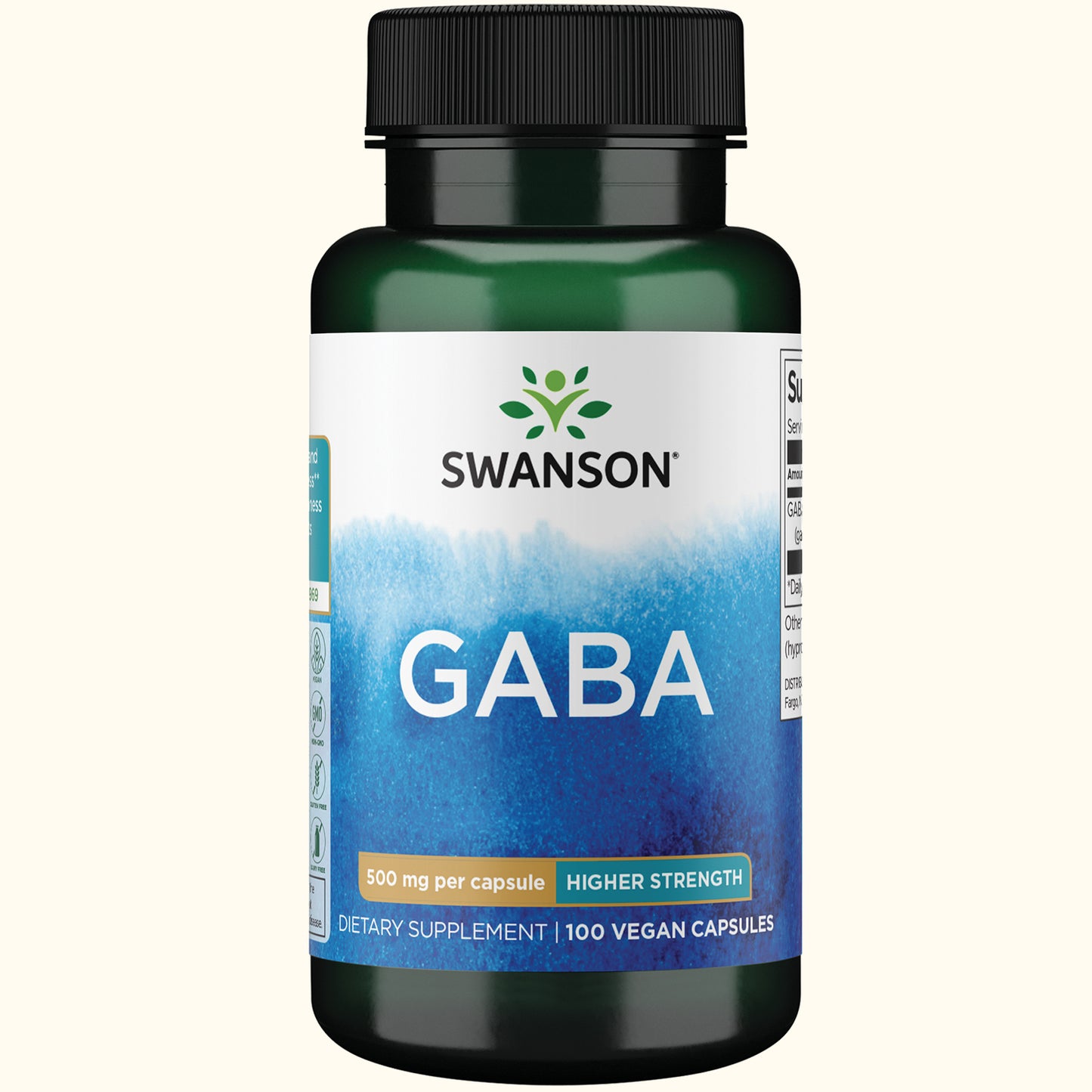 Swanson Suplemento de Gaba 500 mg, 100 Cápsulas