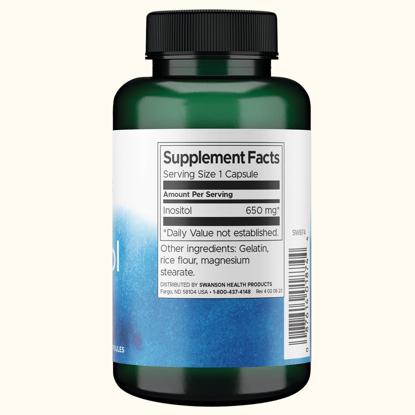 Swanson Suplemento de Inositol 650 mg, 100 Cápsulas