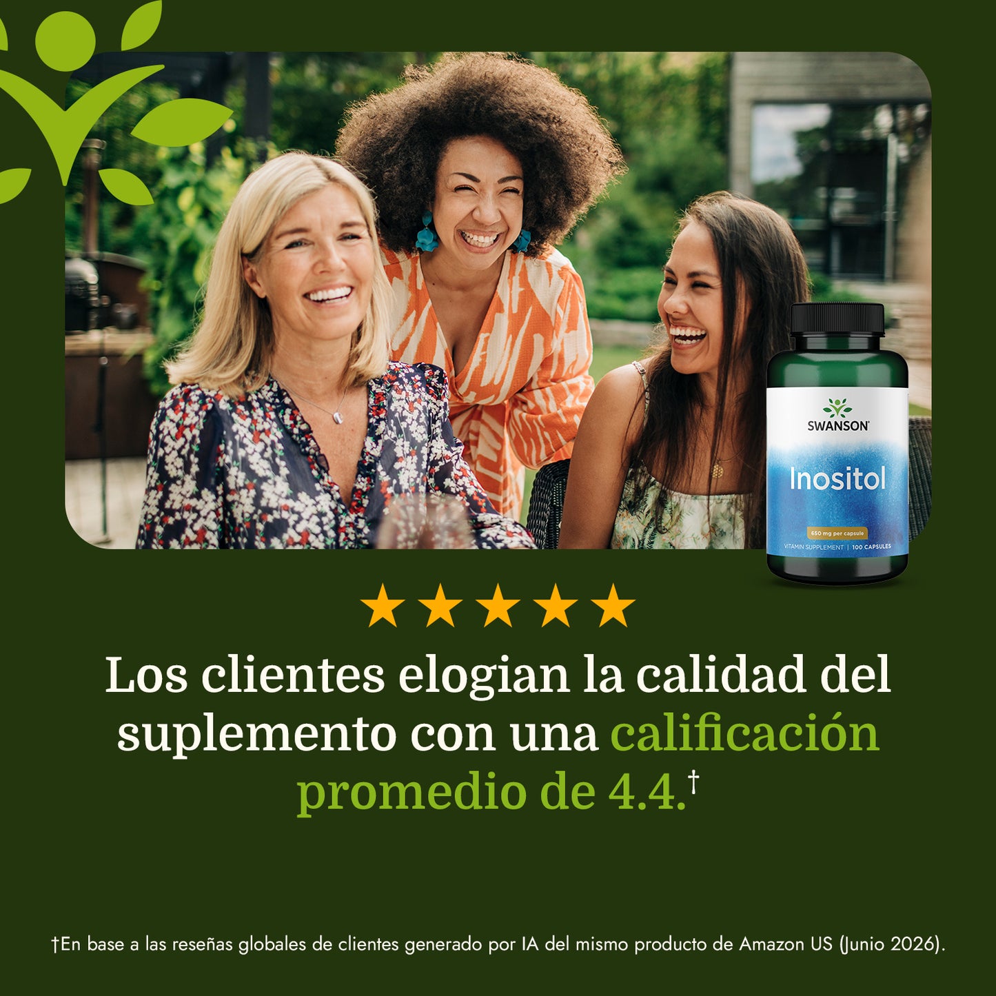 Swanson Suplemento de Inositol 650 mg, 100 Cápsulas