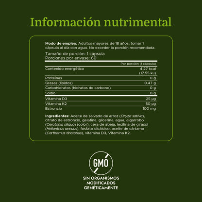 Swanson Vitamina D3 + K2 + Estroncio, 60 cápsulas