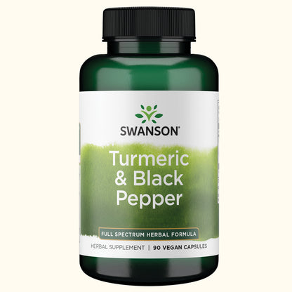 Swanson Suplemento de Cúrcuma y pimienta negra, 90 cápsulas