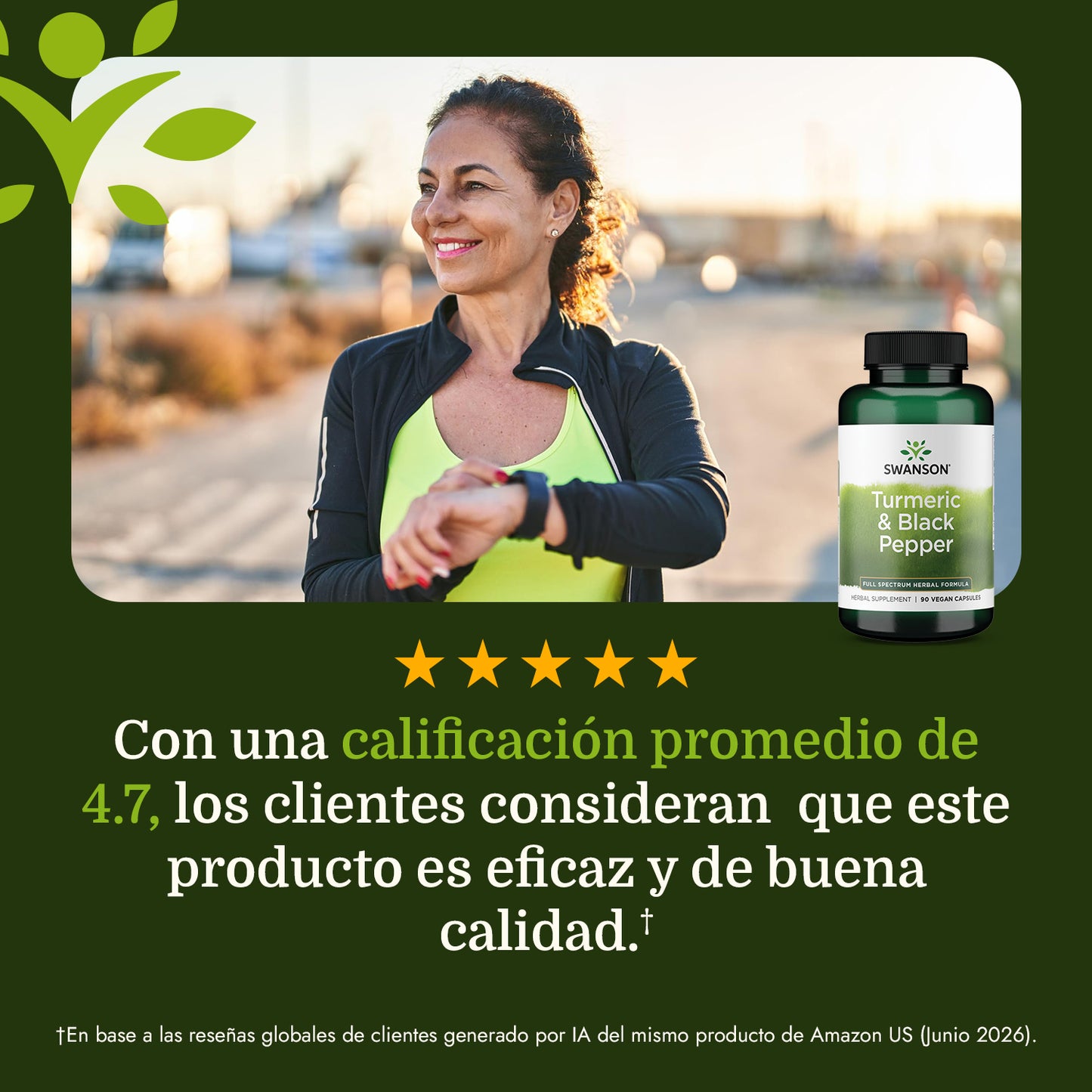 Swanson Suplemento de Cúrcuma y pimienta negra, 90 cápsulas